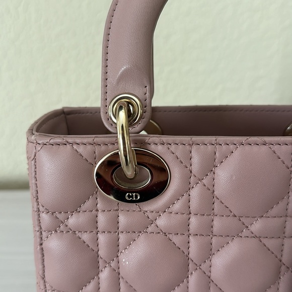 Small Lady Dior, Blush Cannage Lambskin - Picture 9 of 13